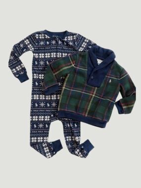 Ralph Lauren Toddler Bundle 18-24M Plaid Pullover + Pajama Set Preppy Holiday